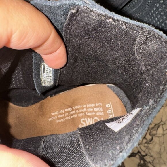 Tom’s Women’s 8.5 Black Open Toe Perforated Bootie Ankle - Picture 4 of 7